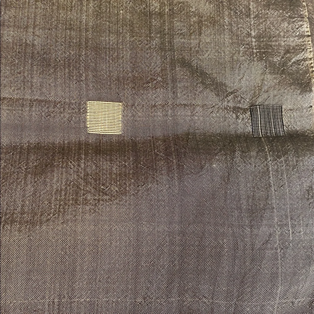 Gray ivory woven square motif silk-like long scarf 16 x 64 (fringe is 2.5 long)